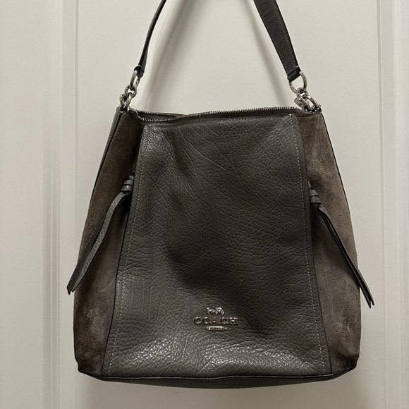 Coach Marlon Hobo Bag - Gray w/ Silver - Picture 1 of 7